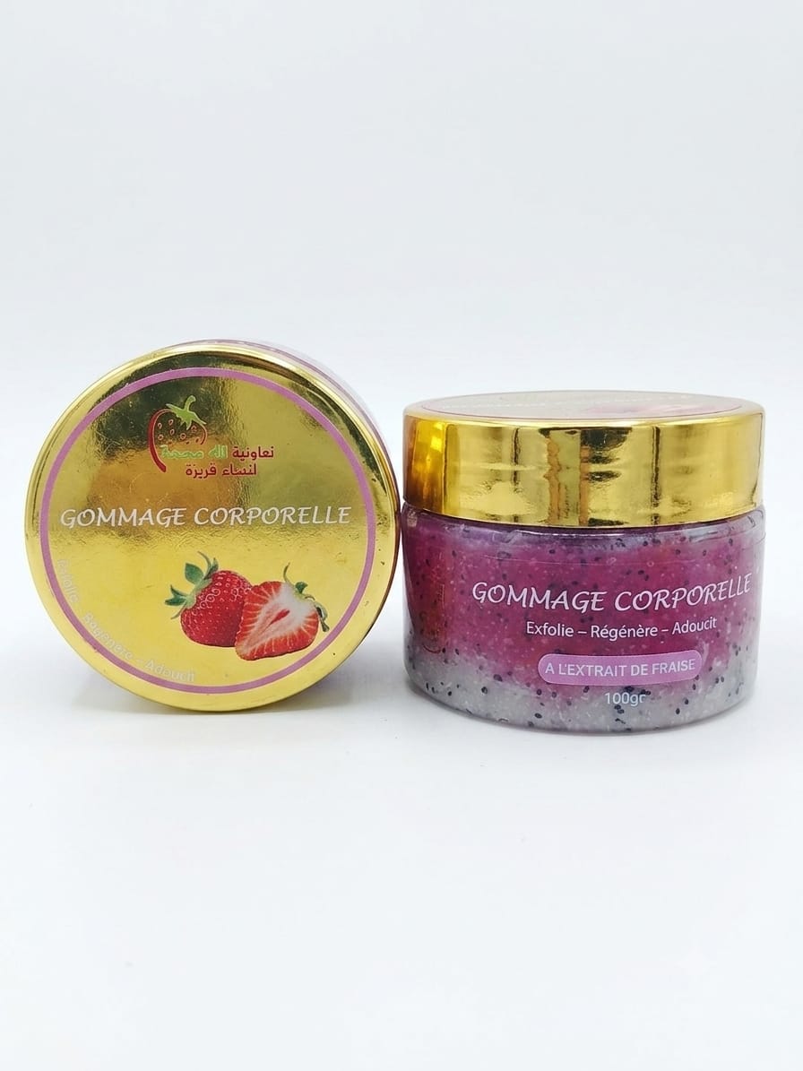 Gommage corporel à l’extrait de fraise