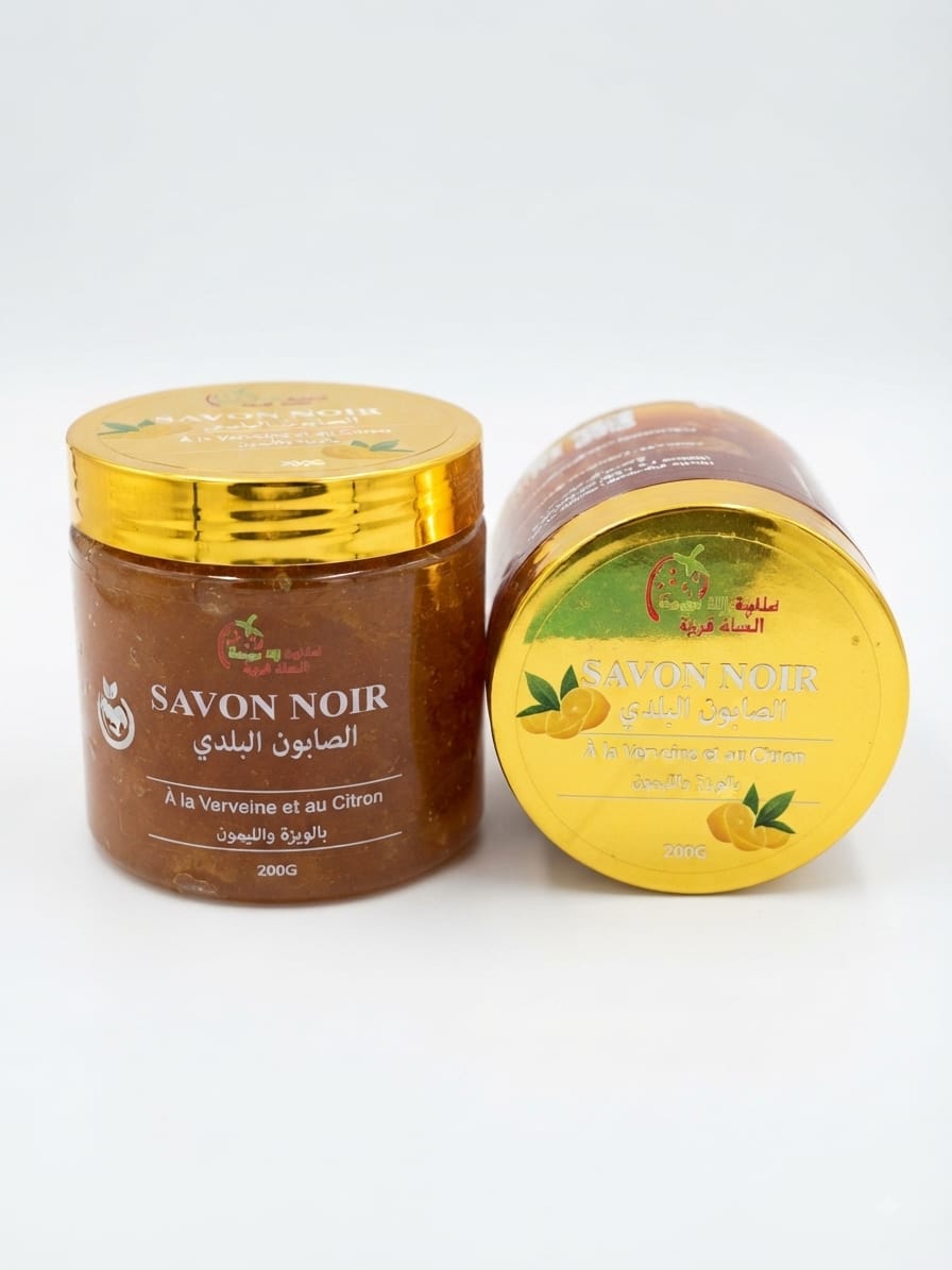 Savon Noir Traditionnel à la Verveine et au Citron 200G