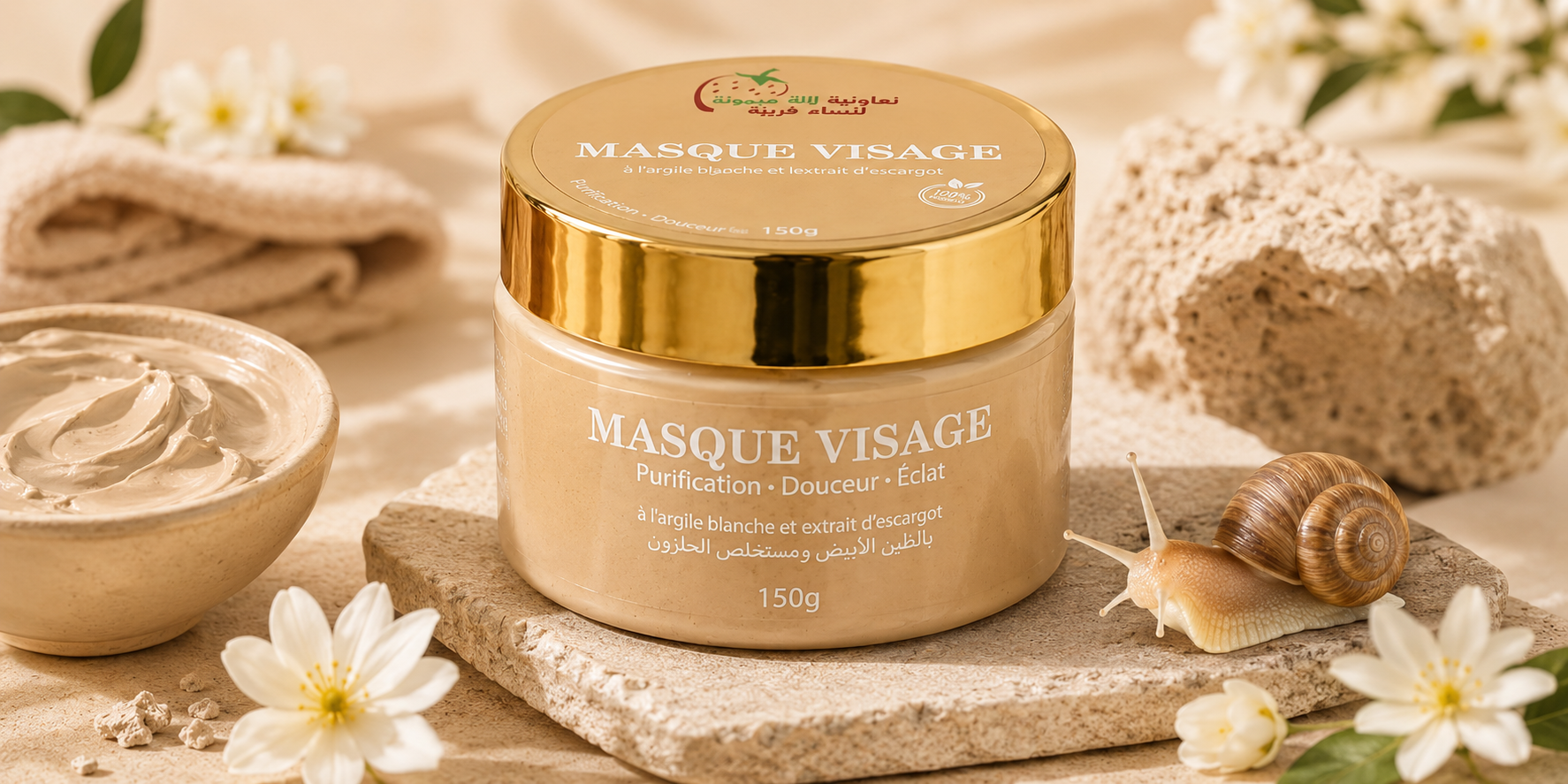 Masque Visage à l’Argile Blanche et à l’Extrait d’Escargot